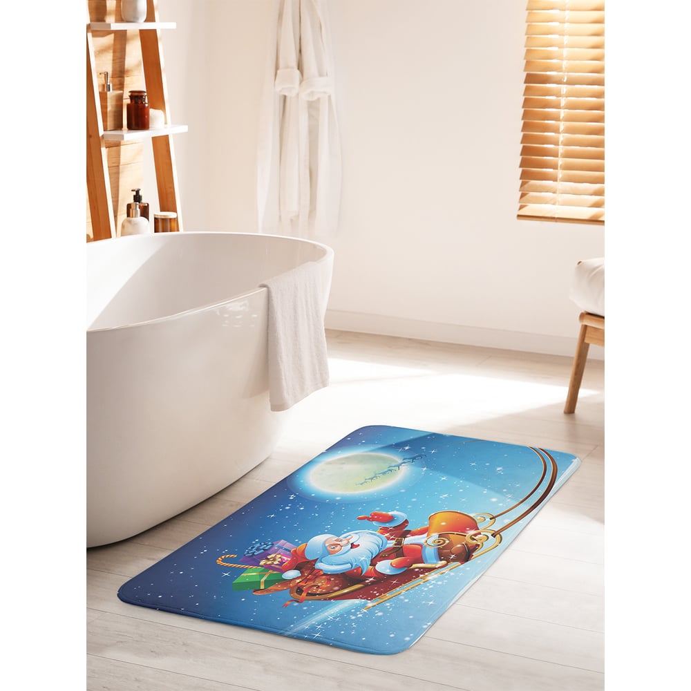 Изображение товара Коврик для ванной комнаты и туалета противоскользящий JOYARTY "Праздничный полет" 60х100 см bath_20060_60x100