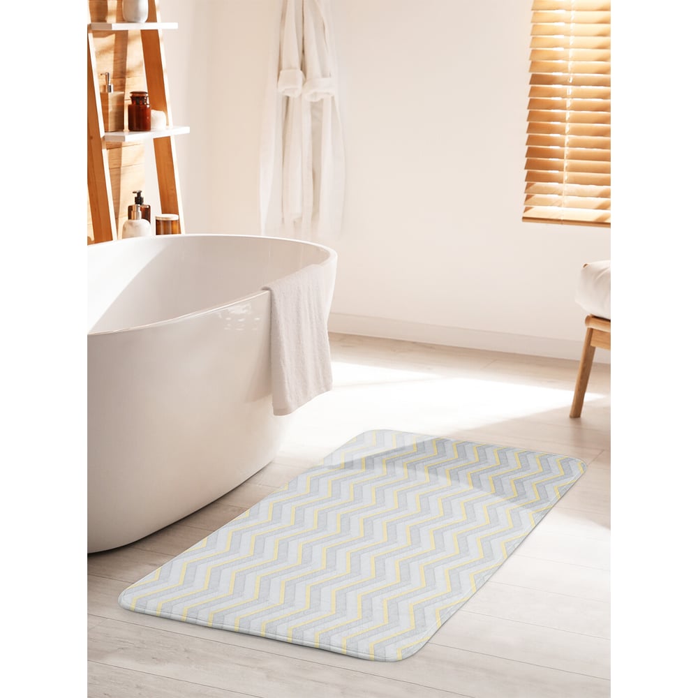 Изображение товара Противоскользящий коврик для ванной JOYARTY 60х100 см классические зигзаги
