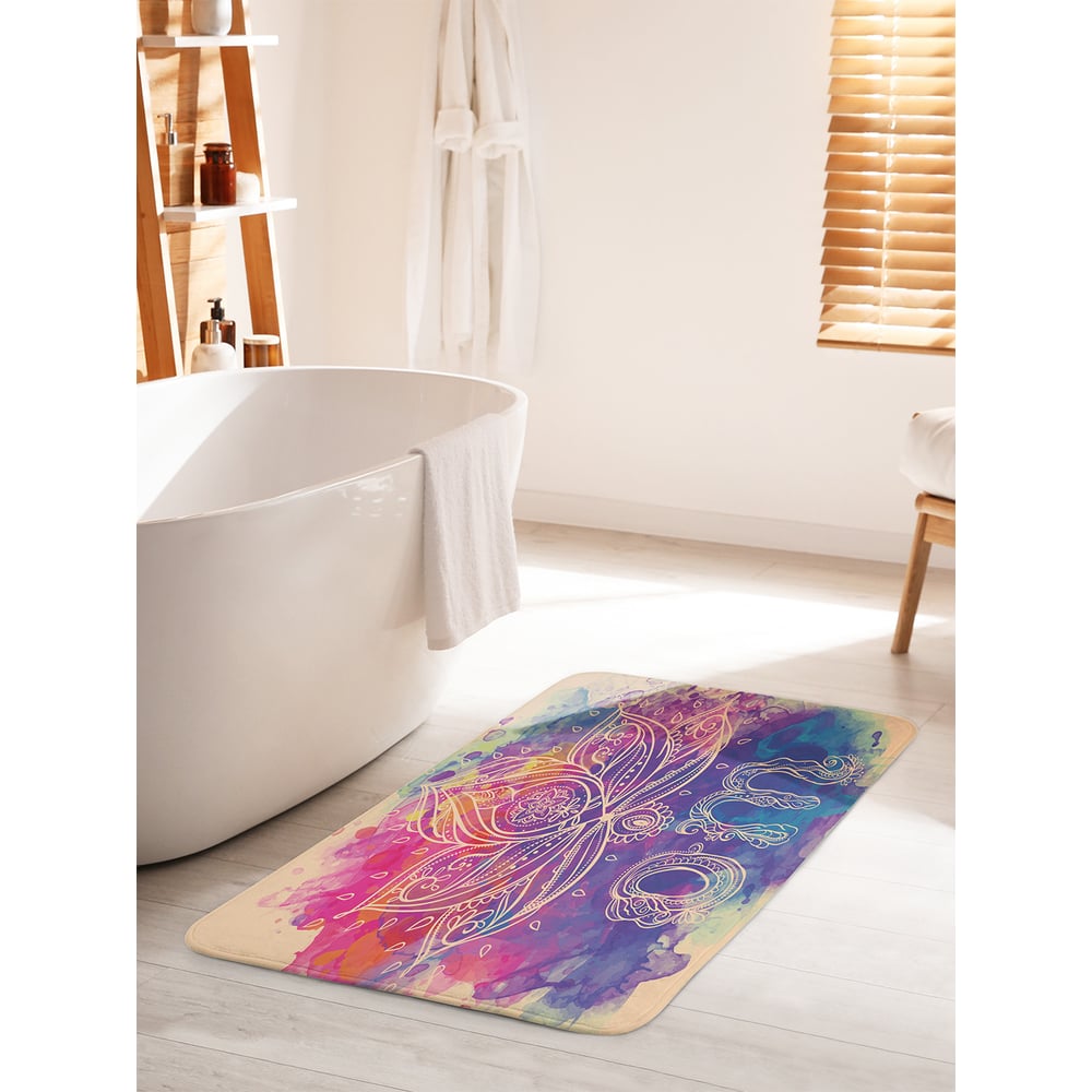 Изображение товара Коврик для ванной комнаты и туалета противоскользящий JOYARTY "Время медитировать" 60х100 см bath_18786_60x100