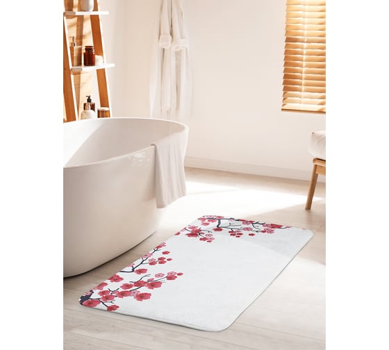 Изображение товара Коврик для ванной комнаты и туалета противоскользящий JOYARTY "Мечтательные ветки" 60х100 см bath_17425_60x100