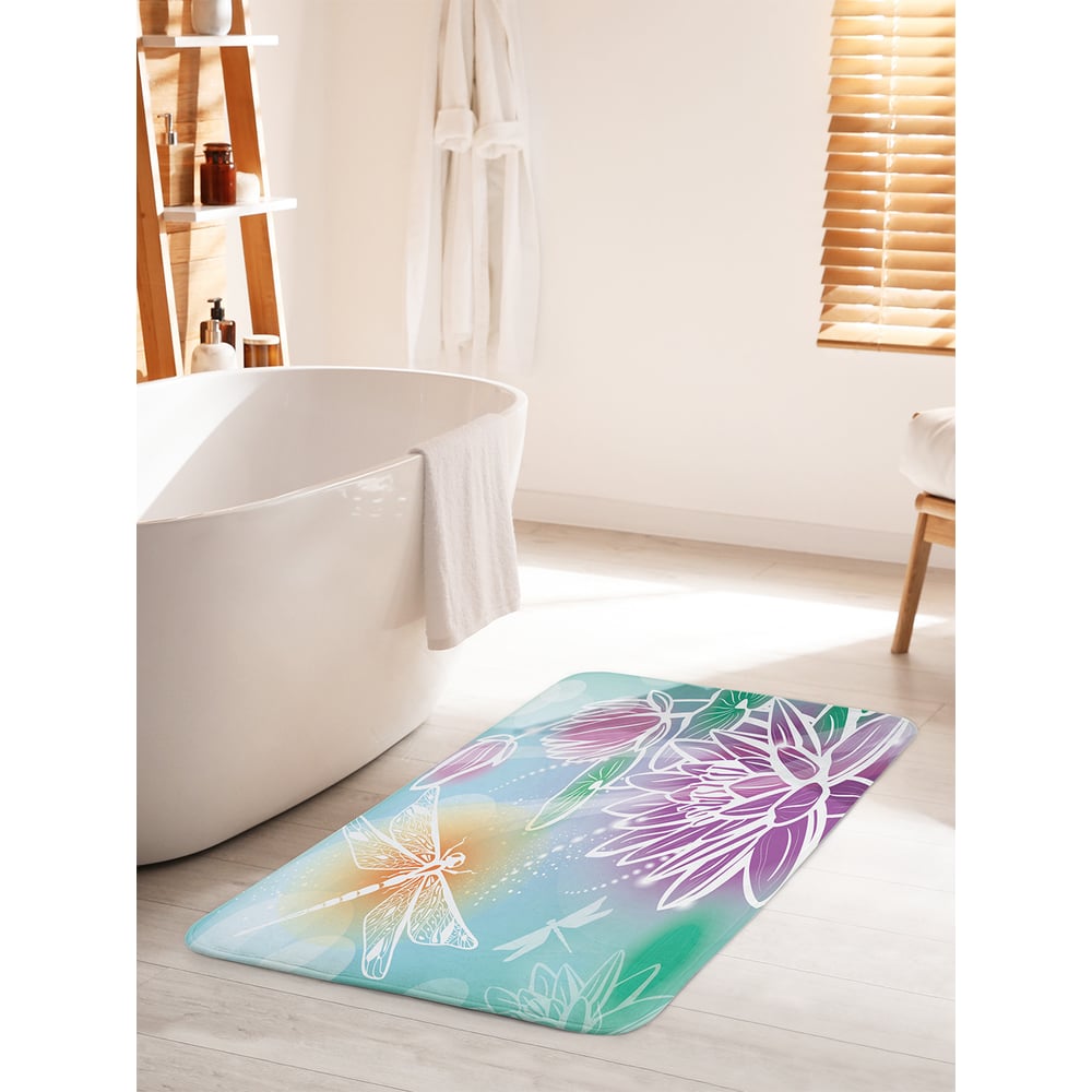 Изображение товара Коврик для ванной комнаты и туалета противоскользящий JOYARTY "Цветочный гипноз" 60х100 см bath_18351_60x100