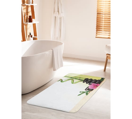 Изображение товара Коврик для ванной комнаты и туалета противоскользящий JOYARTY "Сон орхидеи" 60х100 см bath_16365_60x100