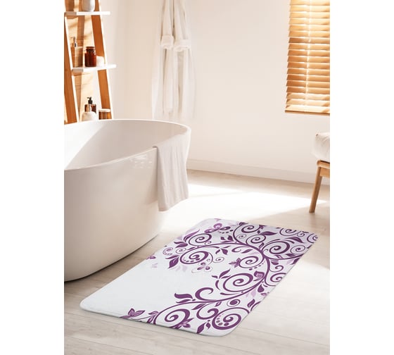 Изображение товара Коврик для ванной комнаты и туалета противоскользящий JOYARTY "Цветочная влюбленность" 60х100 см bath_18528_60x100