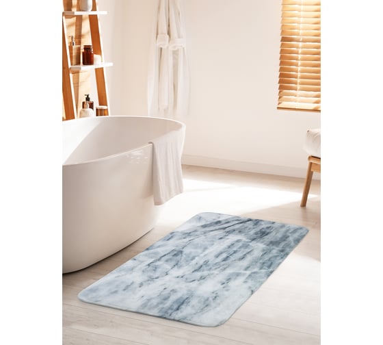 Изображение товара Коврик для ванной комнаты и туалета противоскользящий JOYARTY "Мрамор" 60х100 см bath_18906_60x100
