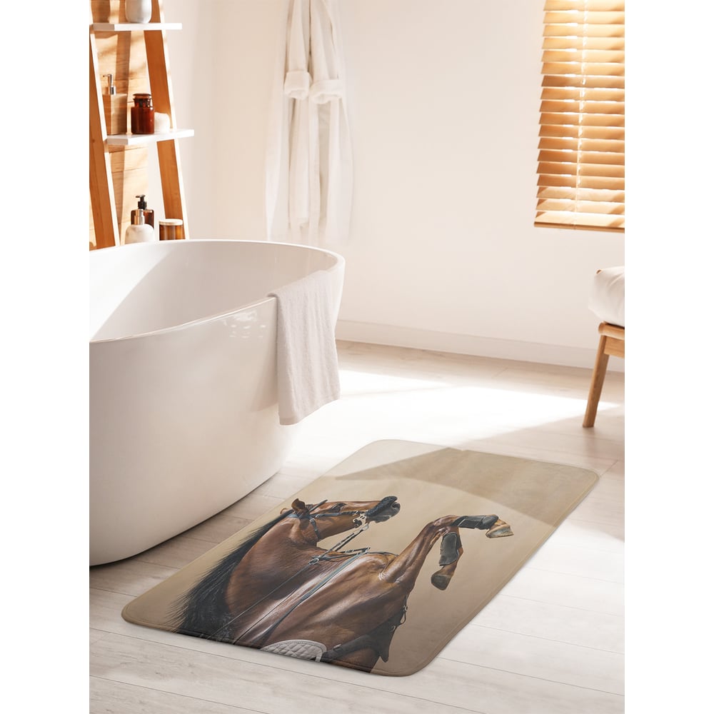 Изображение товара Коврик для ванной комнаты и туалета противоскользящий 60х100 см JOYARTY "Смелая лошадь"