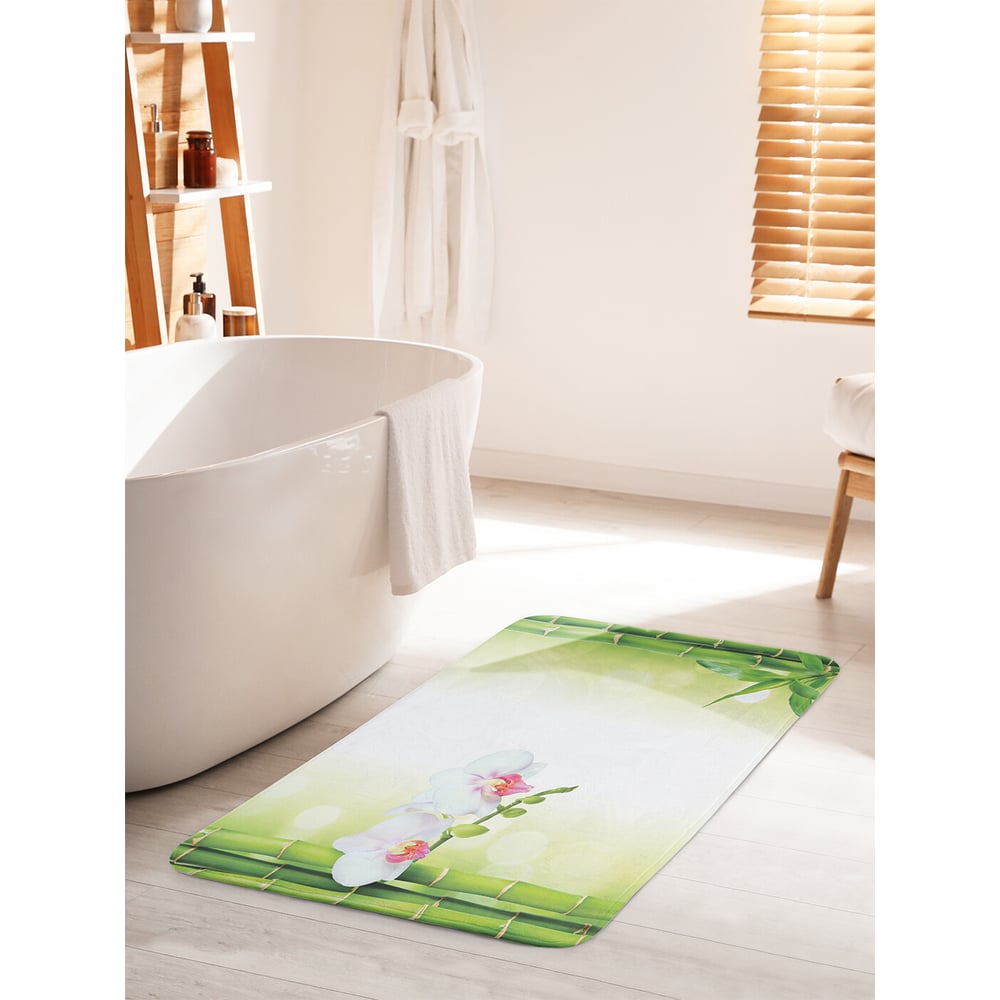 Изображение товара Коврик для ванной комнаты противоскользящий JOYARTY 60х100 см Орхидея и бамбук