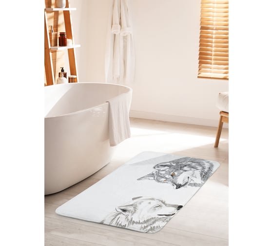 Изображение товара Коврик для ванной комнаты и туалета противоскользящий JOYARTY "Волчье стеснение" 60х100 см bath_18166_60x100