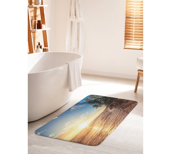 Изображение товара Коврик для ванной комнаты и туалета противоскользящий JOYARTY "Пляжная привлекательность" 60х100 см bath_17133_60x100