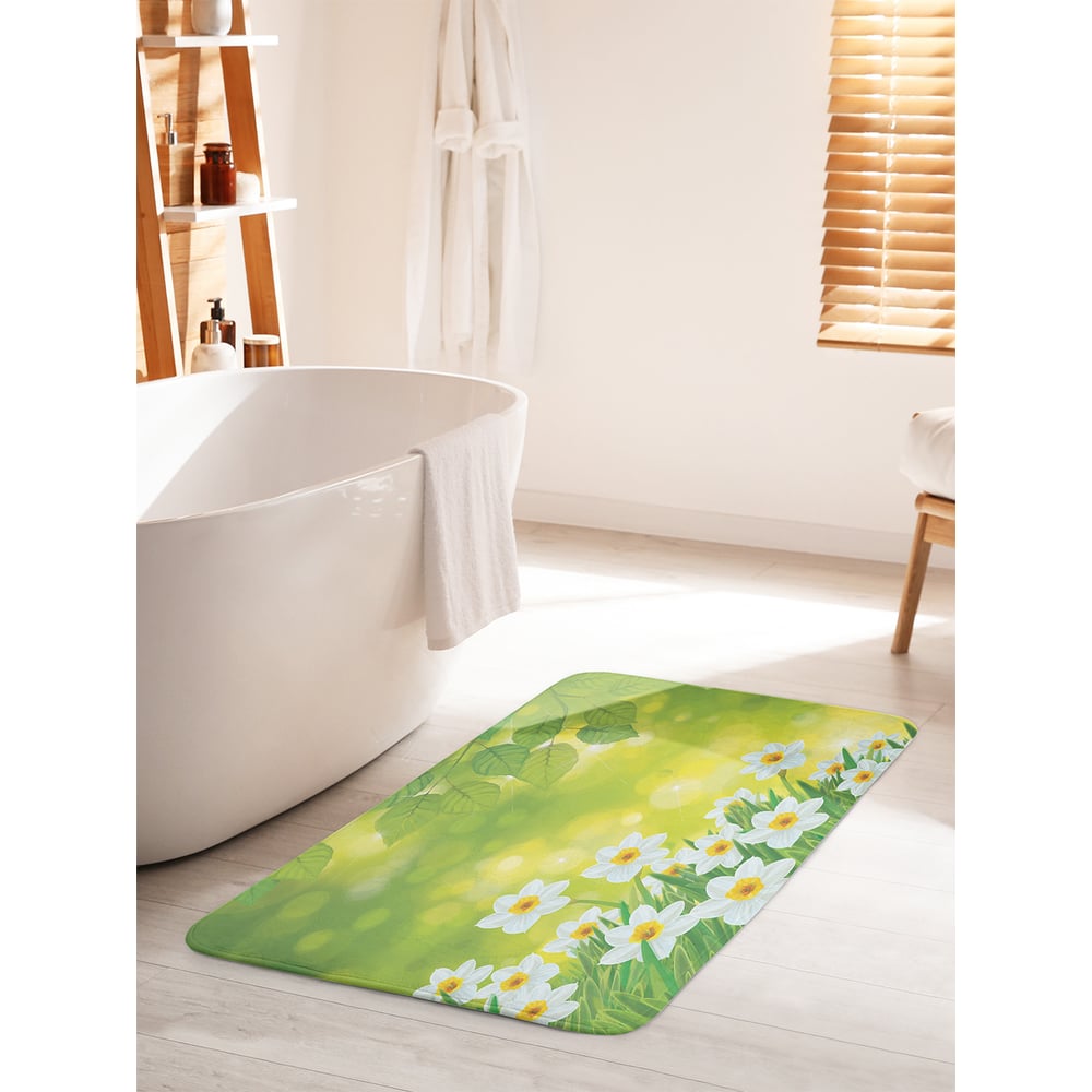 Изображение товара Коврик для ванной комнаты и туалета противоскользящий JOYARTY "Цветочные деньки" 60х100 см bath_16652_60x100