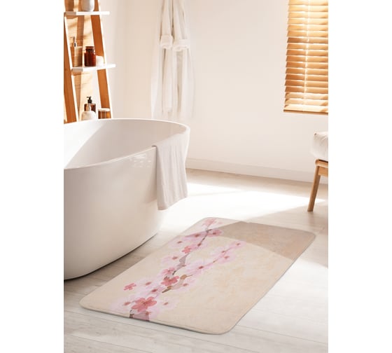 Изображение товара Коврик для ванной комнаты и туалета противоскользящий JOYARTY "Мечта в цветах" 60х100 см bath_17866_60x100