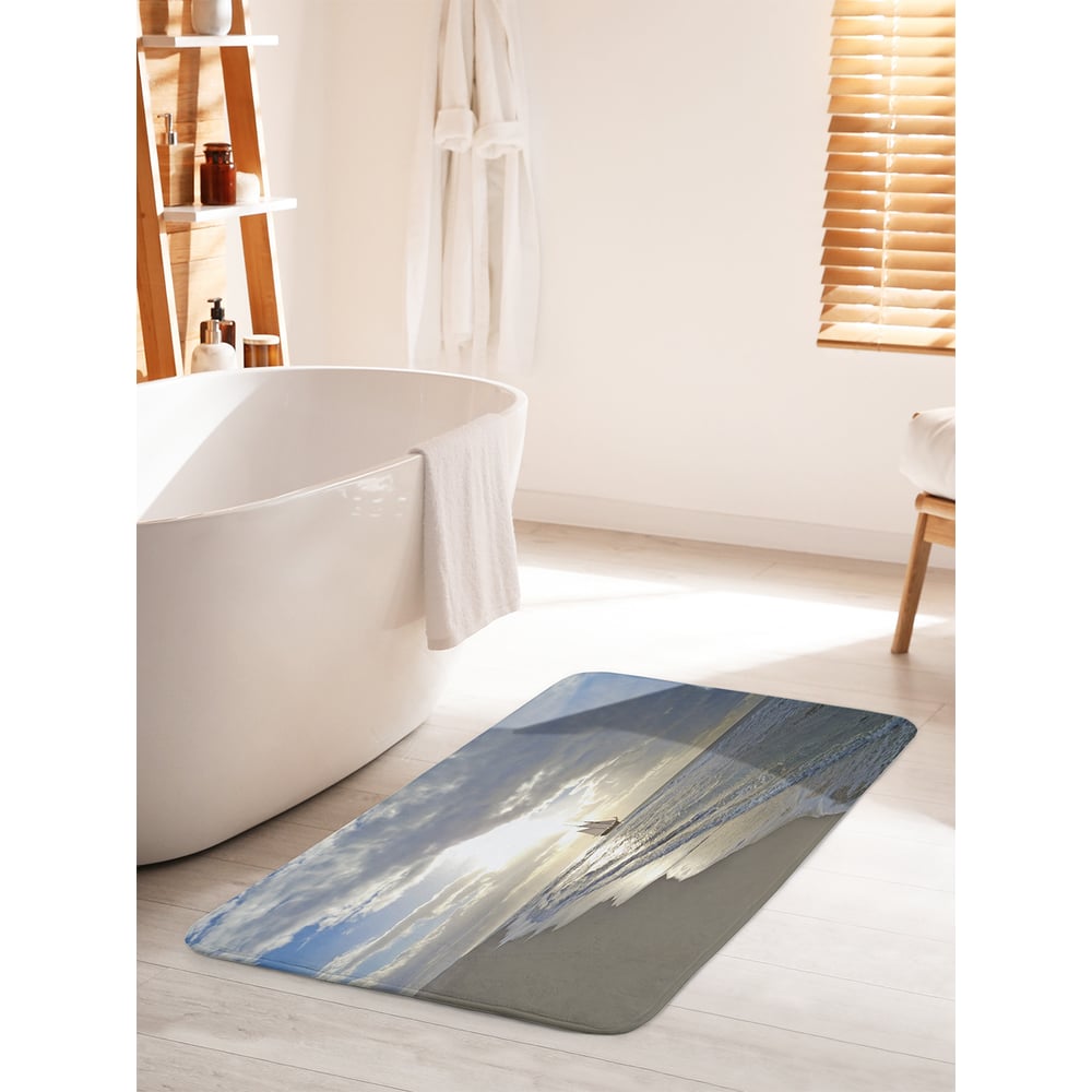 Изображение товара Коврик для ванной комнаты противоскользящий JOYARTY 60x100 см корабль на берегу