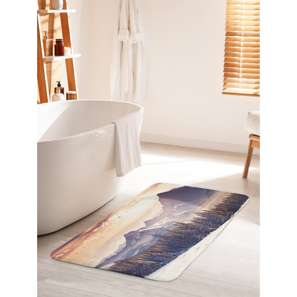 Изображение товара Коврик для ванной комнаты JOYARTY Зимние склоны 60х100 см противоскользящий