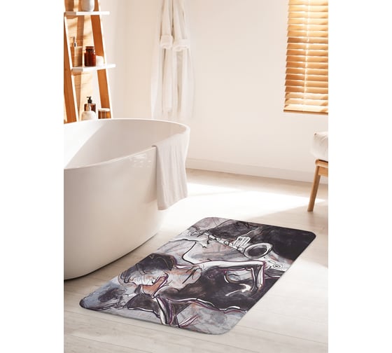 Изображение товара Коврик для ванной комнаты и туалета противоскользящий JOYARTY "Восхитительные песни" 60х100 см bath_14246_60x100