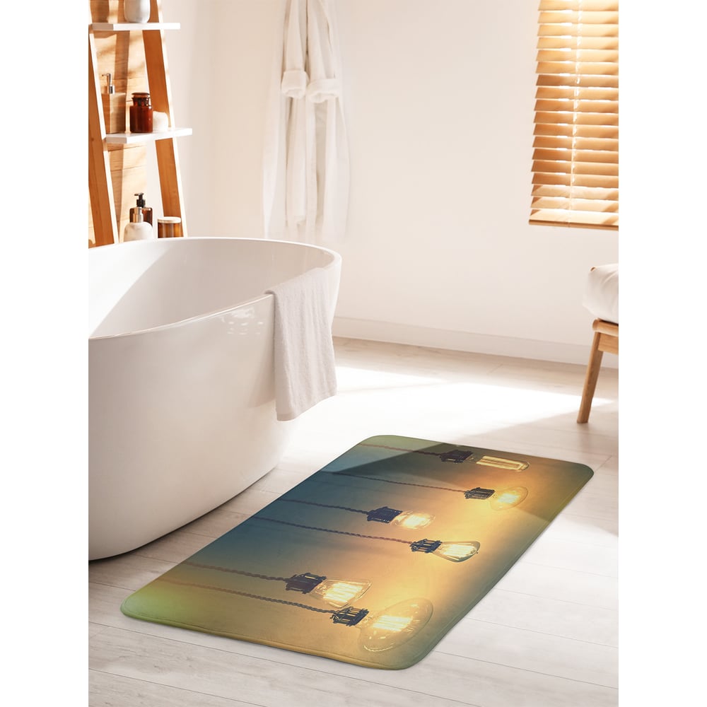 Изображение товара Коврик для ванной комнаты противоскользящий JOYARTY 60х100 см горящие лампочки