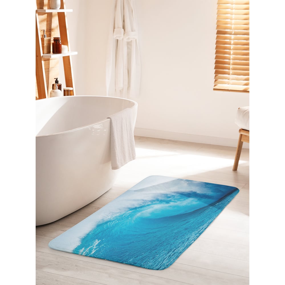 Изображение товара Противоскользящий коврик для ванной комнаты 60х100 см JOYARTY "Опасные волны"