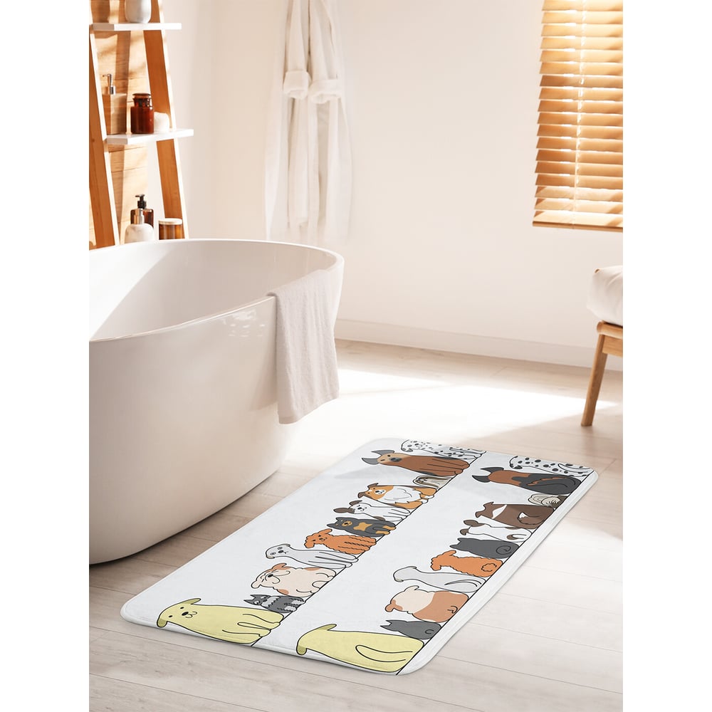Изображение товара Коврик для ванной комнаты противоскользящий JOYARTY 60x100 см "Послушные псы"