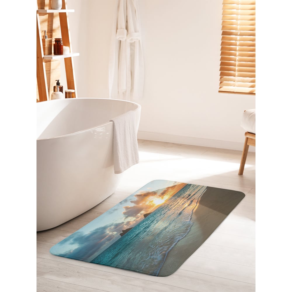 Изображение товара Коврик для ванной комнаты JOYARTY солнце волны песок 60x100 см противоскользящий