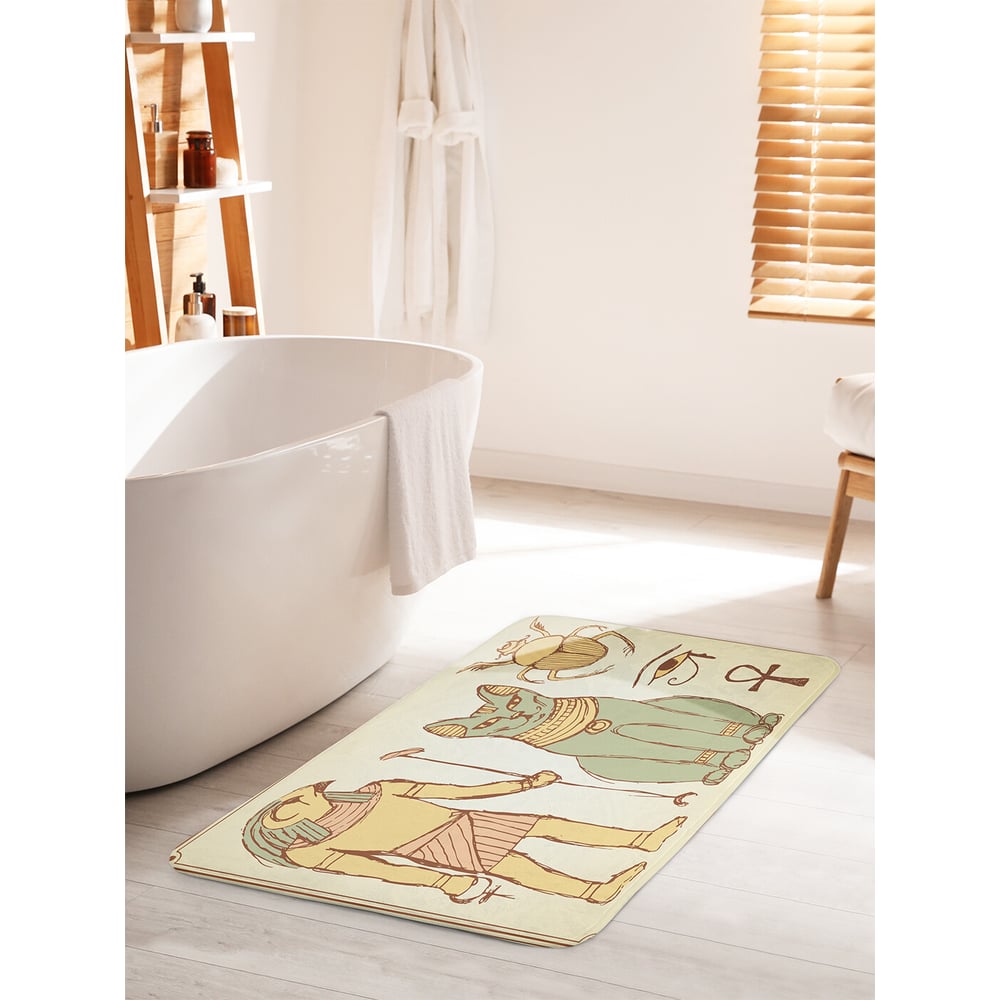 Изображение товара Коврик для ванной комнаты и туалета JOYARTY 60х100 см противоскользящий египетские символы