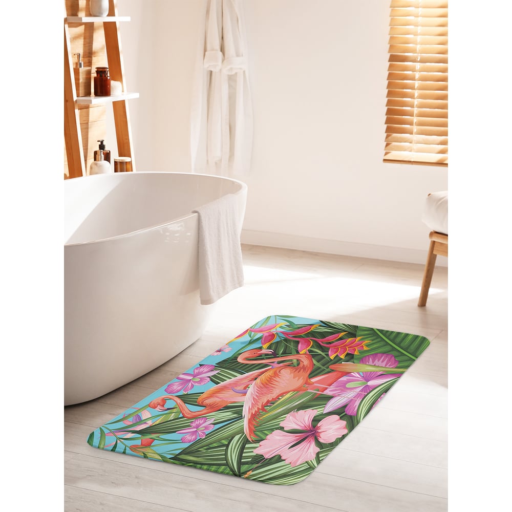 Изображение товара Коврик для ванной комнаты и туалета противоскользящий JOYARTY Фламинго 60х100 см