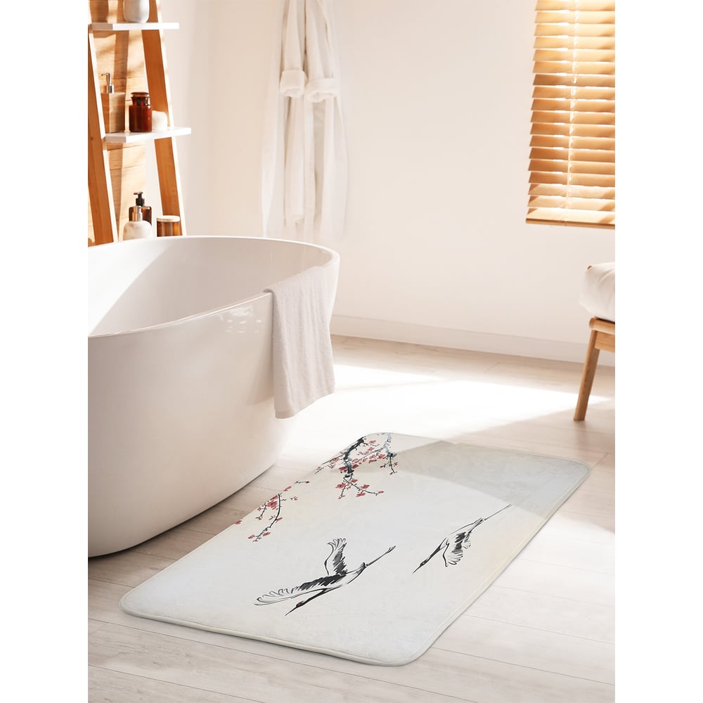 Изображение товара Коврик для ванной комнаты и туалета JOYARTY "Улетающие журавли" 60х100 см