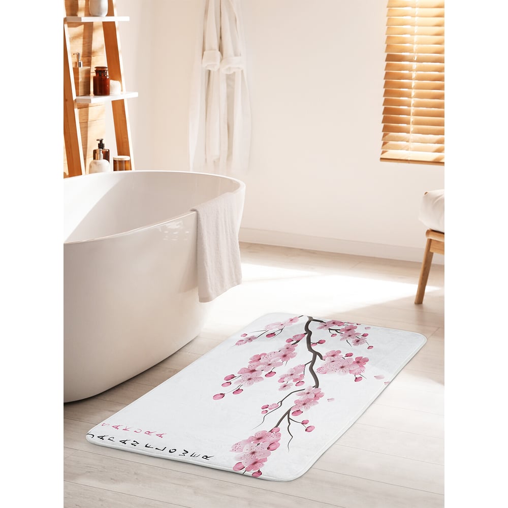 Изображение товара Коврик для ванной комнаты и туалета противоскользящий 60х100 см JOYARTY японские цветы
