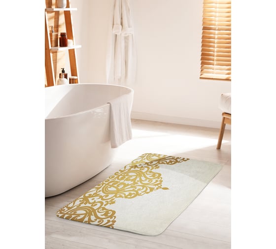 Изображение товара Коврик для ванной комнаты и туалета противоскользящий JOYARTY "Королевские завитки" 60х100 см bath_15875_60x100