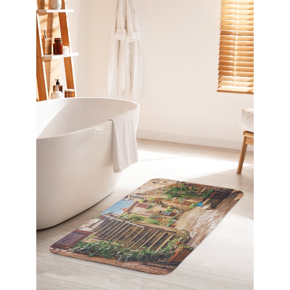 Изображение товара Коврик для ванной комнаты противоскользящий JOYARTY 60x100 см цветочный дизайн