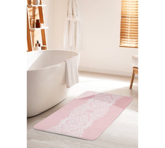 Изображение товара Коврик для ванной комнаты и туалета противоскользящий JOYARTY "Ажурная лента" 60х100 см bath_55133_60x100