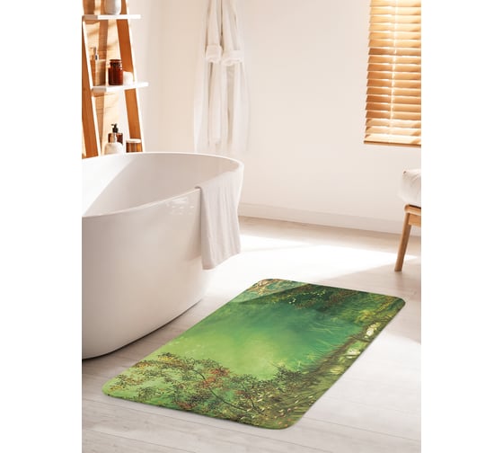 Изображение товара Коврик для ванной комнаты и туалета противоскользящий JOYARTY "Среди лесной травы" 60х100 см bath_11424_60x100