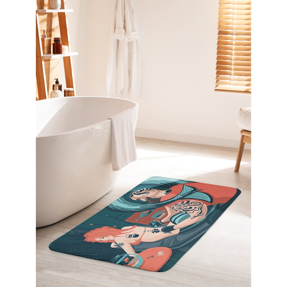 Изображение товара Противоскользящий коврик для ванной комнаты JOYARTY Мастер тату 60х100 см