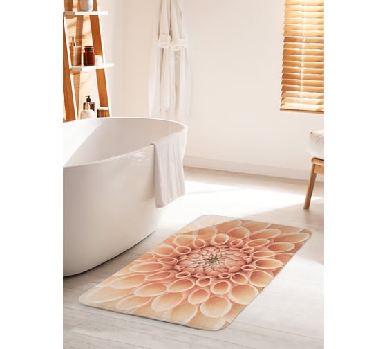 Изображение товара Коврик для ванной комнаты и туалета противоскользящий JOYARTY "Нежный цветок" 60х100 см bath_12425_60x100