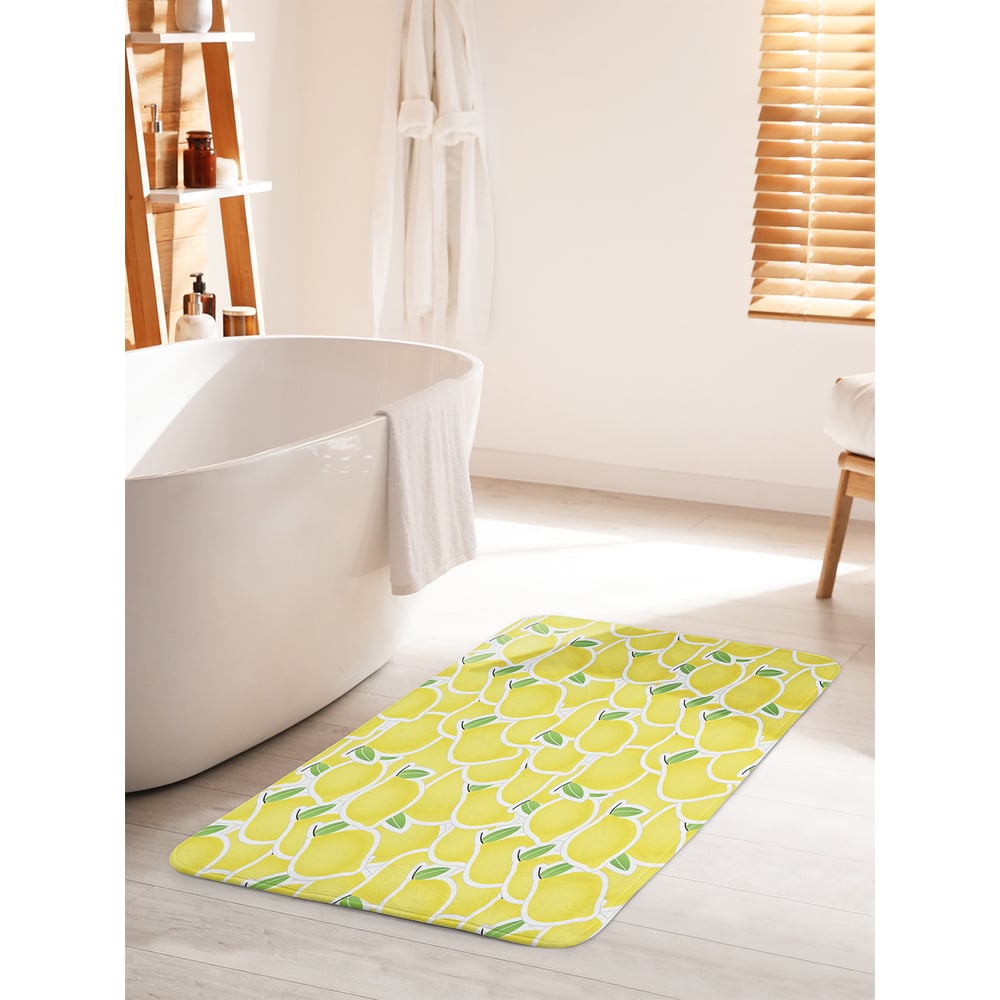 Изображение товара Коврик для ванной комнаты и туалета противоскользящий JOYARTY 60х100 см Лимонное полотно
