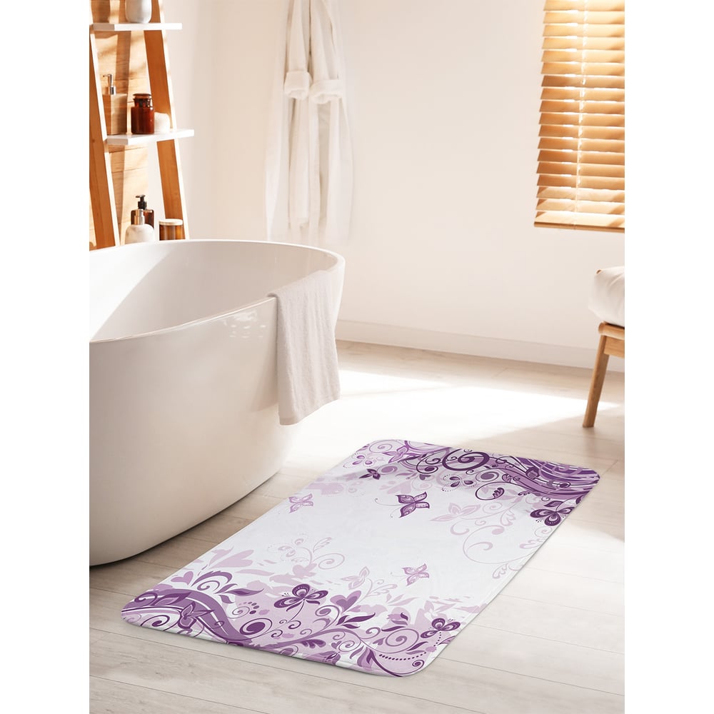 Изображение товара Коврик для ванной комнаты и туалета противоскользящий с дизайном бабочек 60х100 см JOYARTY