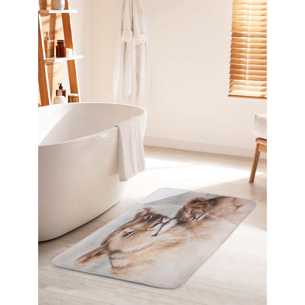 Изображение товара Коврик для ванной комнаты и туалета JOYARTY "Львиная забота" 60x100 см антискользящий