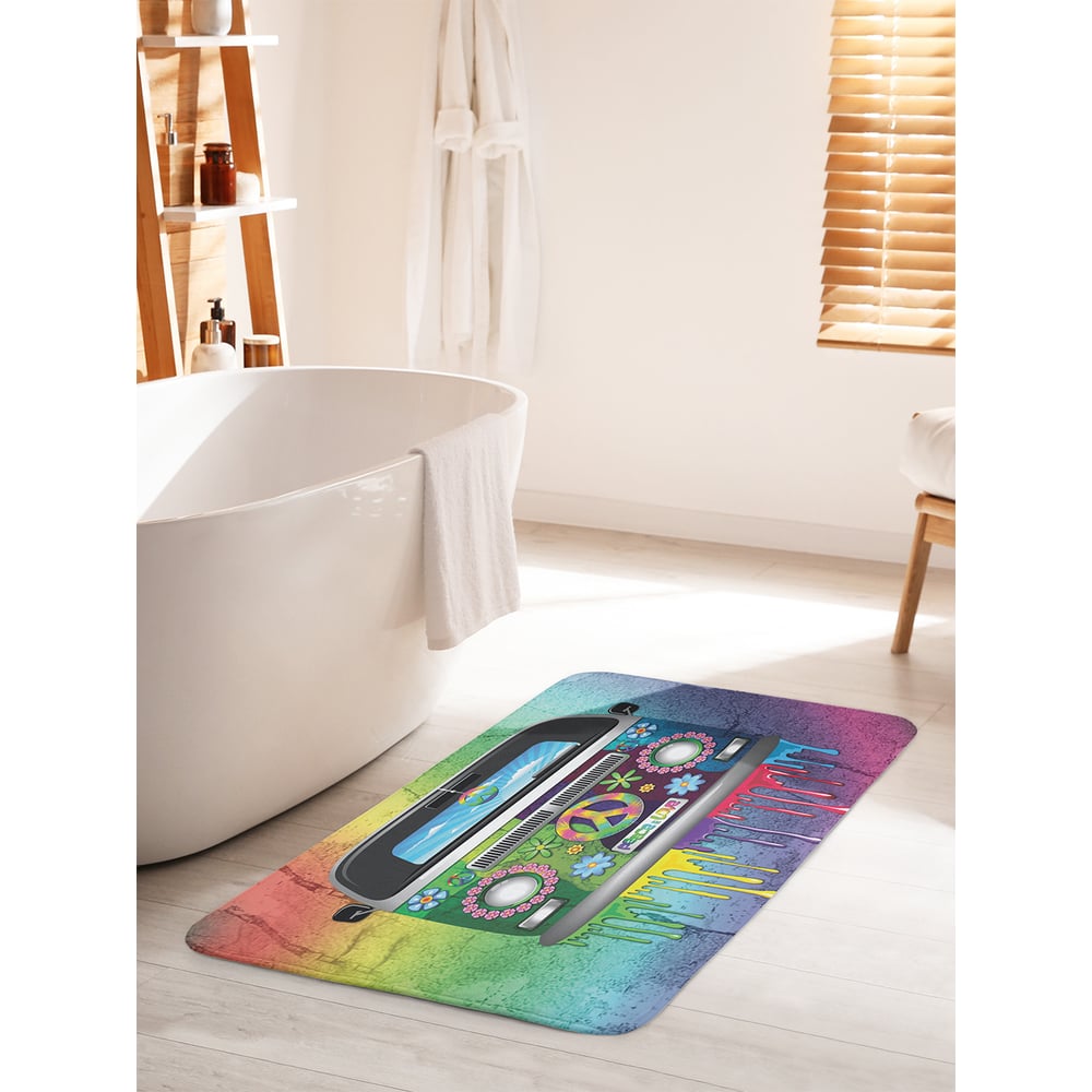 Изображение товара Коврик для ванной комнаты JOYARTY красочный автомобиль хиппи 60х100 см