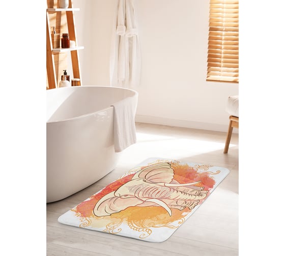 Изображение товара Коврик для ванной комнаты и туалета противоскользящий JOYARTY "Добрый слон" 60х100 см bath_13716_60x100