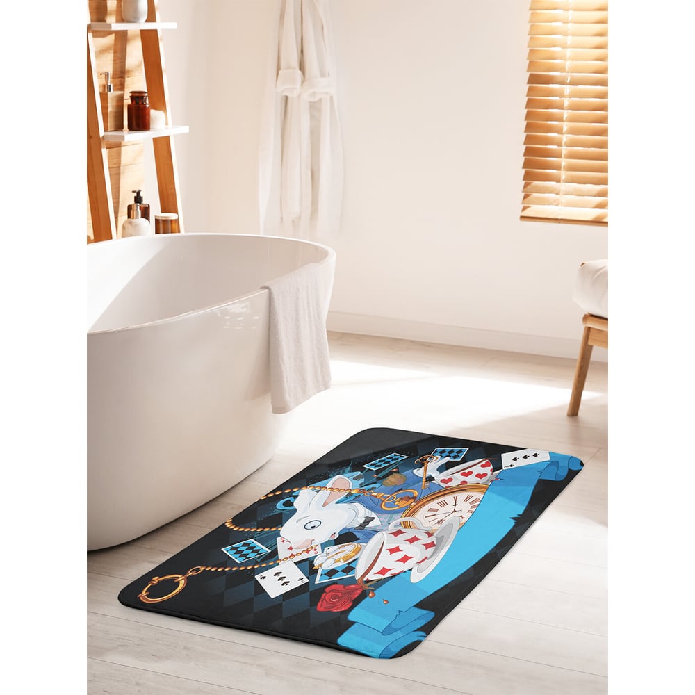 Изображение товара Коврик для ванной комнаты и туалета противоскользящий JOYARTY "Кролик паникует" 60х100 см bath_14088_60x100