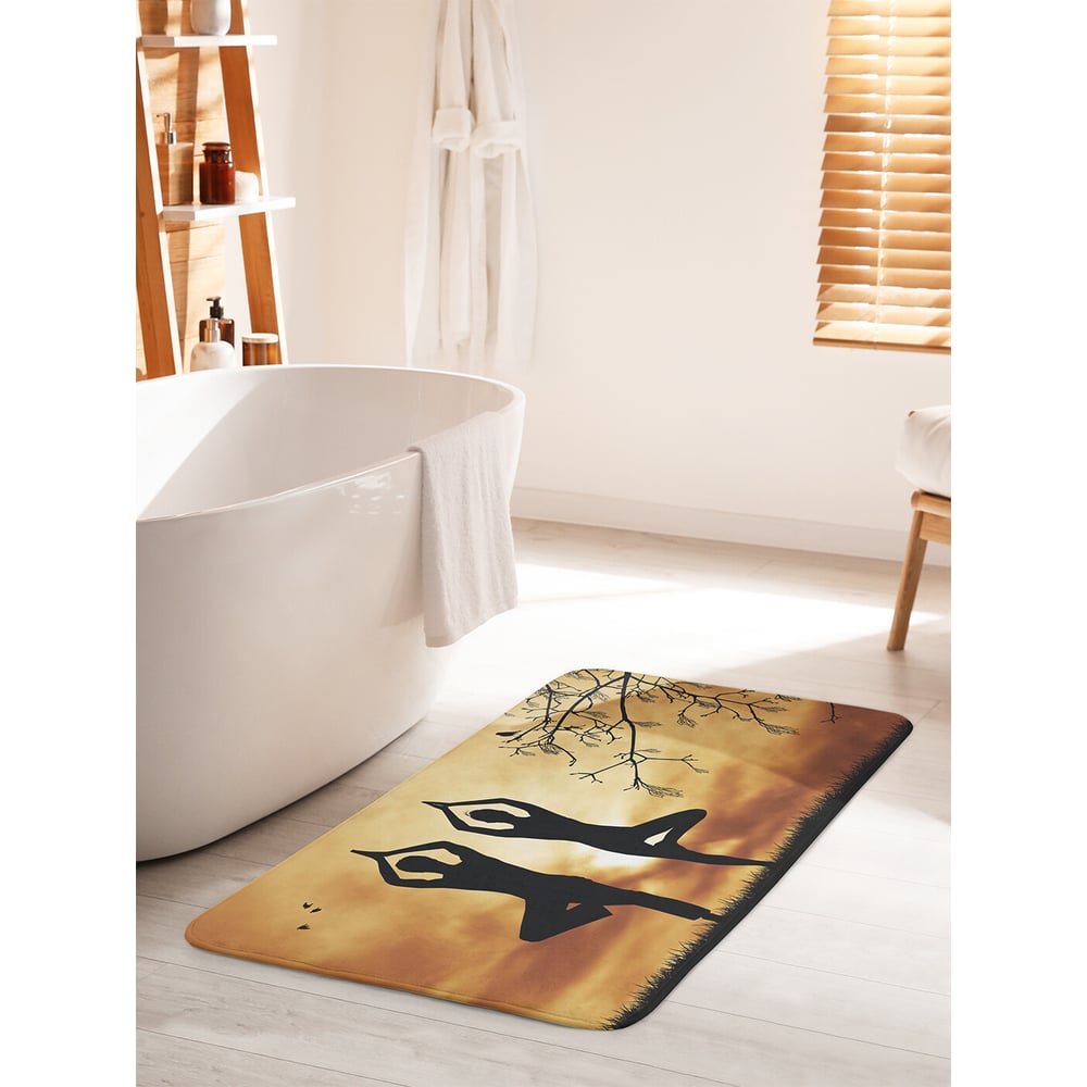 Изображение товара Коврик для ванной комнаты 60х100 см противоскользящий JOYARTY "Семейная йога"