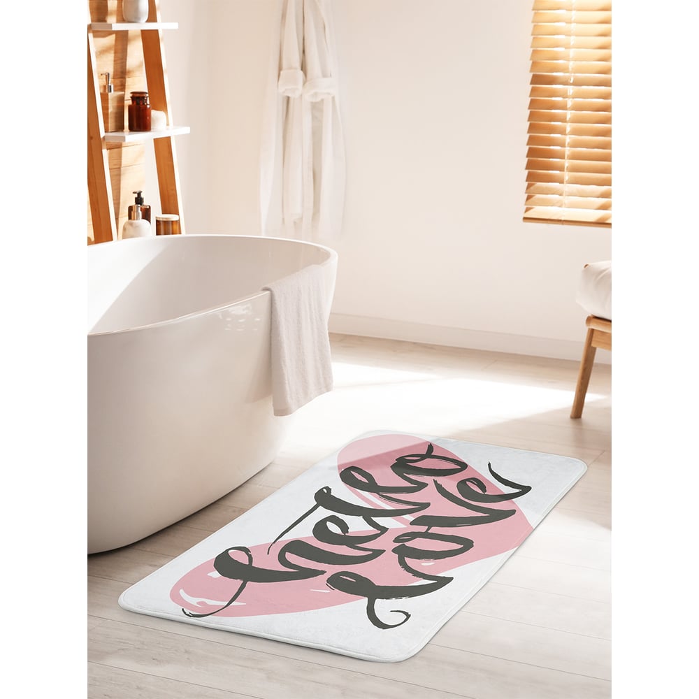 Изображение товара Противоскользящий коврик для ванной JOYARTY "Привет любовь" 60х100 см