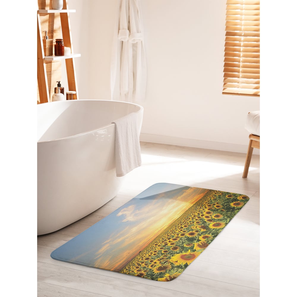 Изображение товара Коврик для ванной комнаты JOYARTY Подсолнуховый край 60x100 см противоскользящий