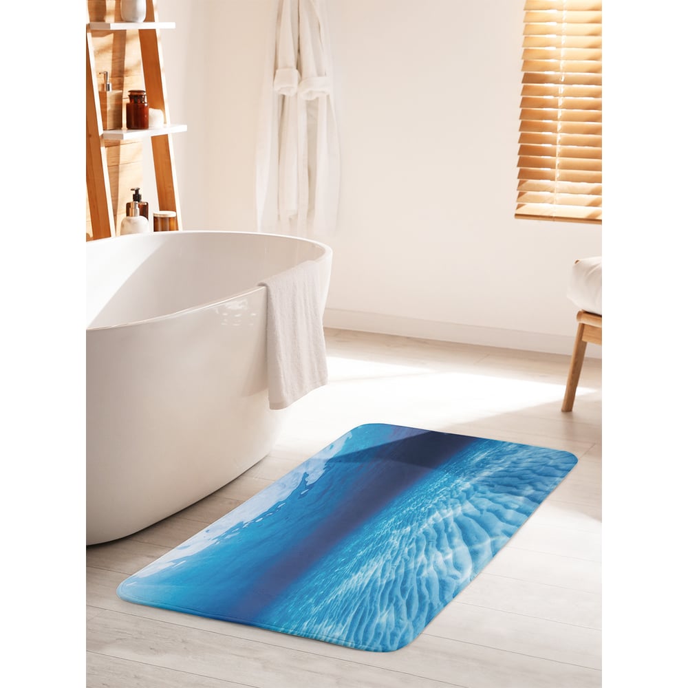 Изображение товара Коврик для ванной комнаты и туалета JOYARTY Чистое дно 60х100 см противоскользящий синего цвета