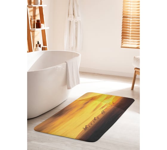 Изображение товара Коврик для ванной комнаты и туалета противоскользящий JOYARTY "Африканское сафари" 60х100 см bath_10444_60x100