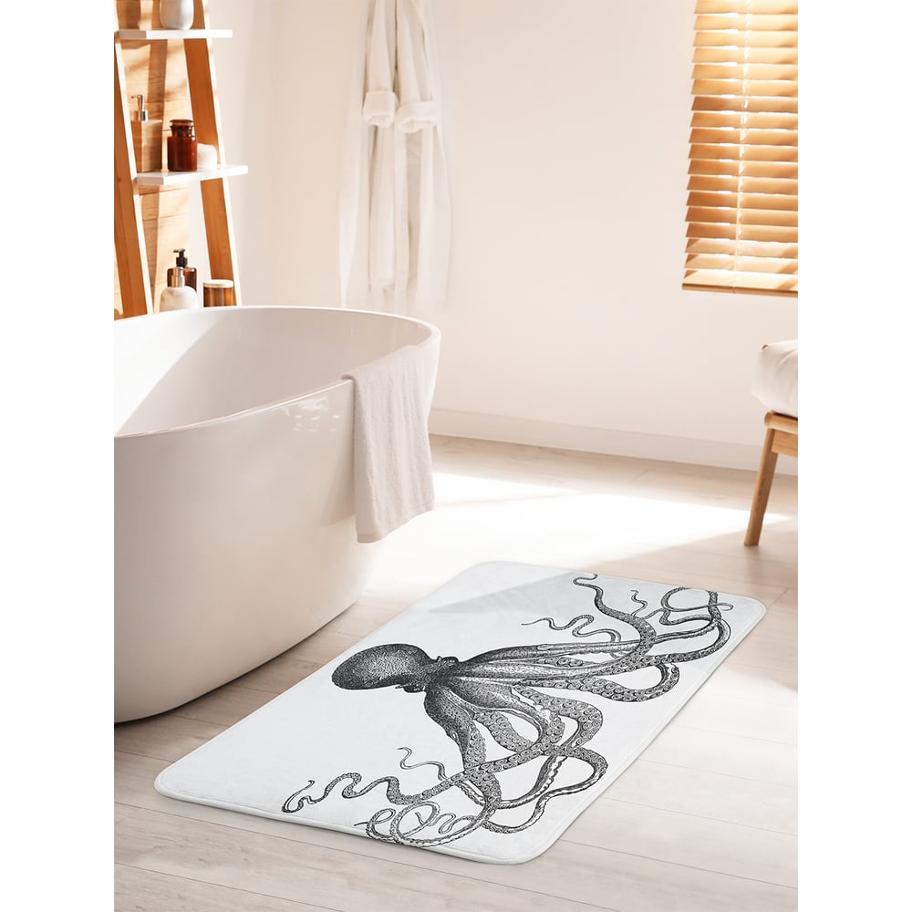 Изображение товара Коврик для ванной комнаты противоскользящий JOYARTY 60x100 см Угрюмый осьминог