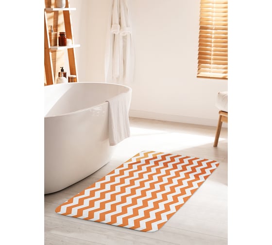 Изображение товара Коврик для ванной комнаты и туалета противоскользящий JOYARTY "Классические зигзаги" 60х100 см bath_11621_60x100