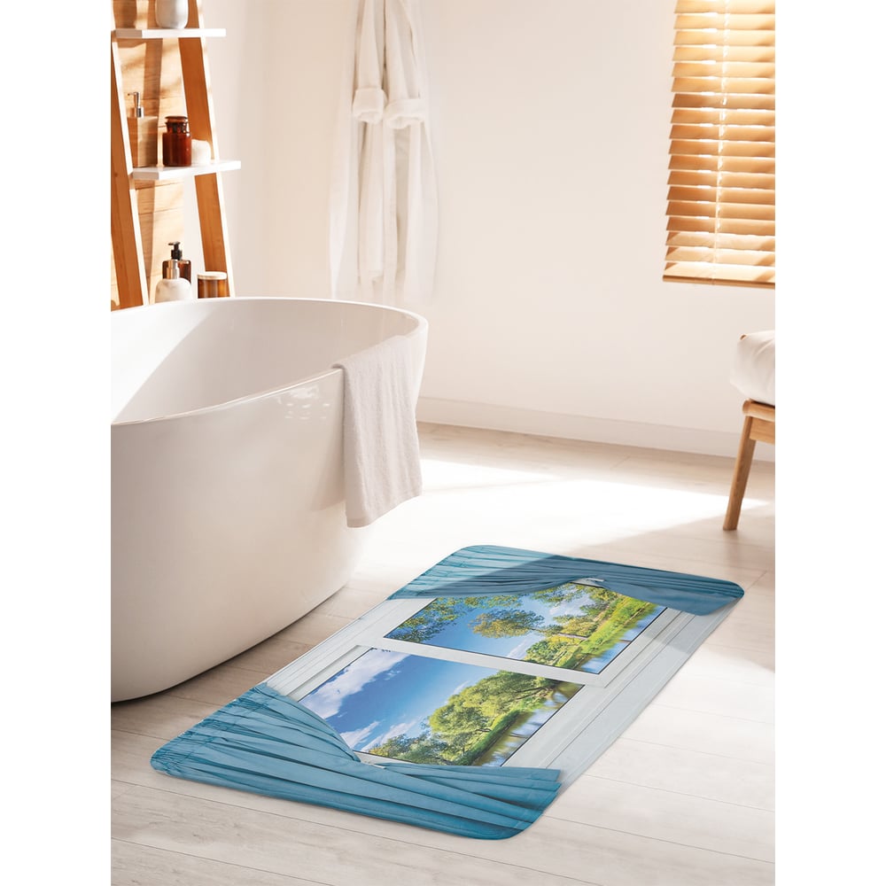 Изображение товара Коврик для ванной JOYARTY Окно на реке 60х100 см противоскользящий