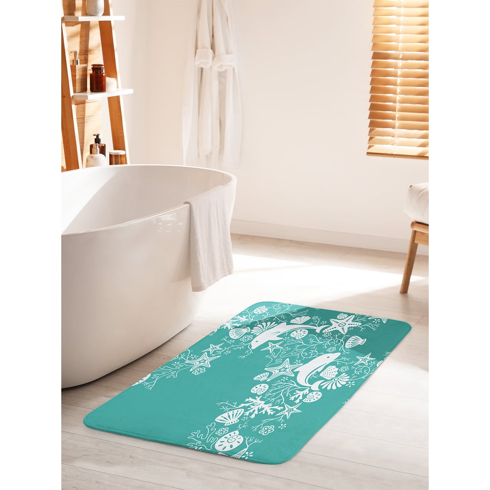 Изображение товара Коврик для ванной комнаты и туалета противоскользящий JOYARTY "Вихрь на морском дне" 60х100 см bath_11852_60x100
