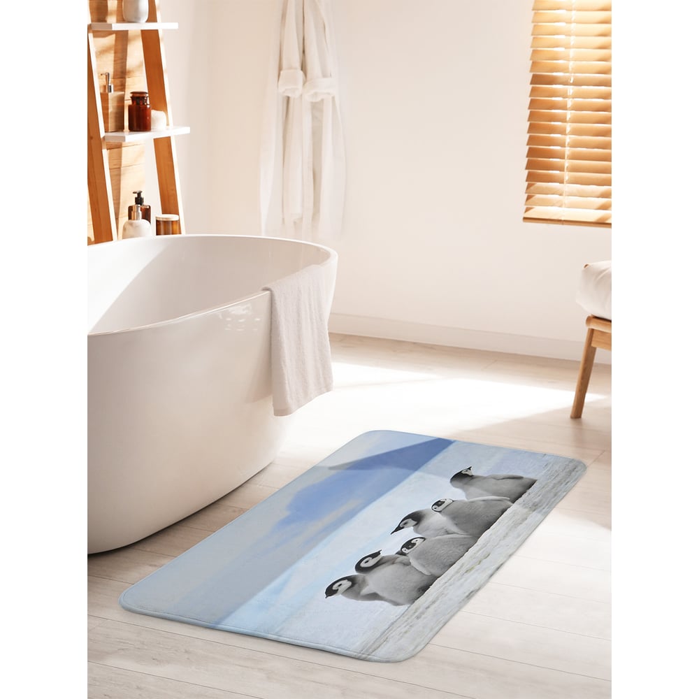 Изображение товара Коврик для ванной JOYARTY 'Дружба пингвинов' 60х100 см противоскользящий