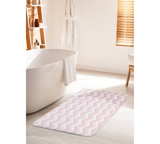 Изображение товара Коврик для ванной комнаты и туалета противоскользящий JOYARTY "Зигзаговые тени" 60х100 см bath_11623_60x100