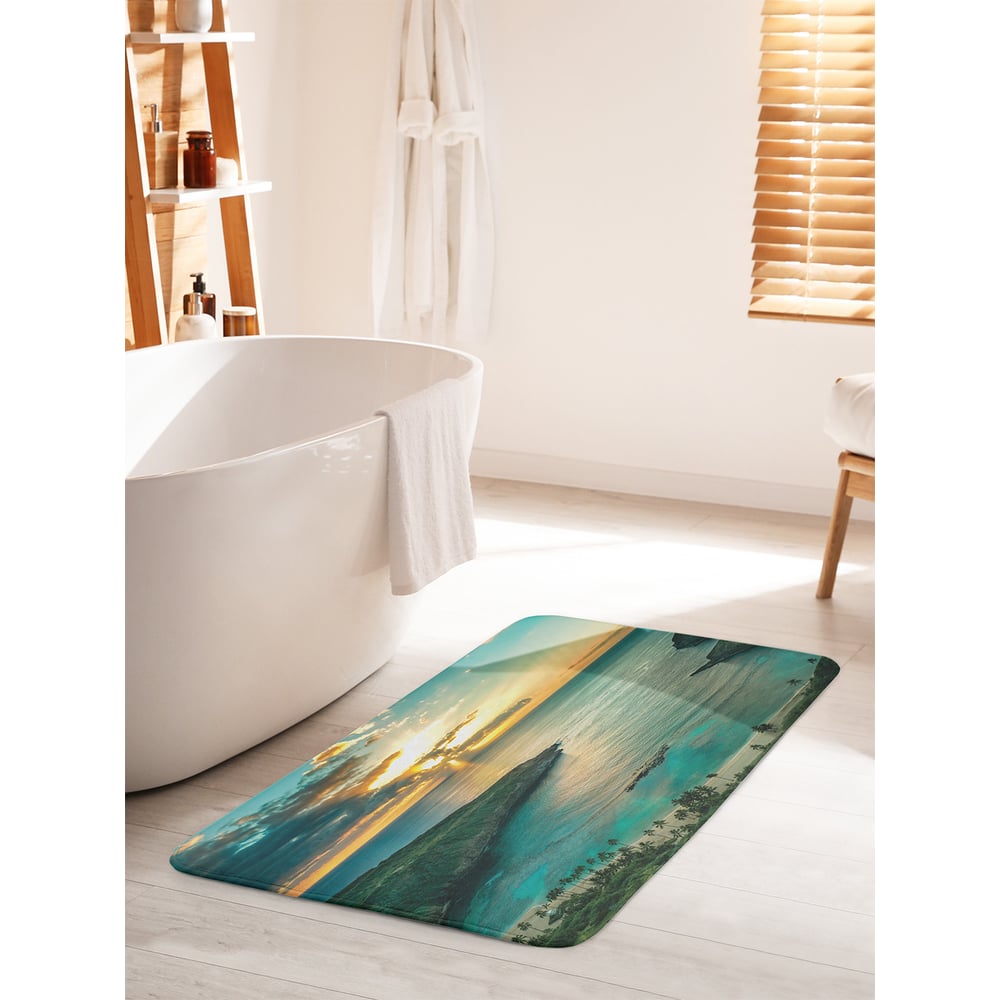 Изображение товара Коврик для ванной комнаты и туалета противоскользящий JOYARTY "Дикий пляж" 60х100 см bath_12295_60x100