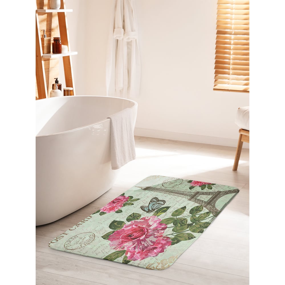 Изображение товара Коврик для ванной комнаты JOYARTY Розы и эйфелева башня 60х100 см